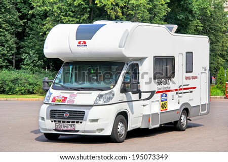 MOSCOW, RUSSIA - JULY 7, 2012: Undefined competitor\'s Fiat Ducato assistance caravan truck No. 405 takes part at the annual Silkway Rally - Dakar series.