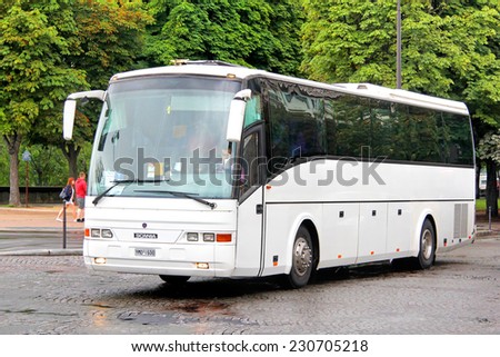 PARIS, FRANCE - AUGUST 8, 2014: Touristic coach Beulas Eurostar at the city street.