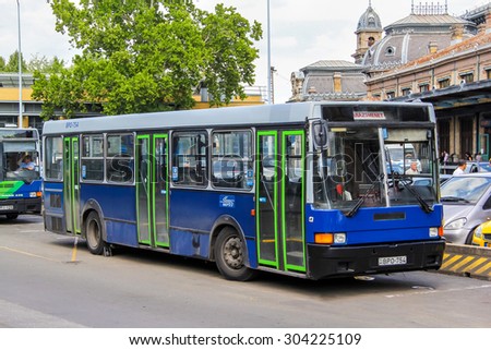 BUDAPEST, HUNGARY - JULY 23, 2014: City bus Ikarus 415.14 at the bus station.
