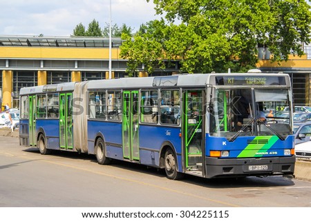 BUDAPEST, HUNGARY - JULY 23, 2014: City bus Ikarus 435.06 at the bus station.