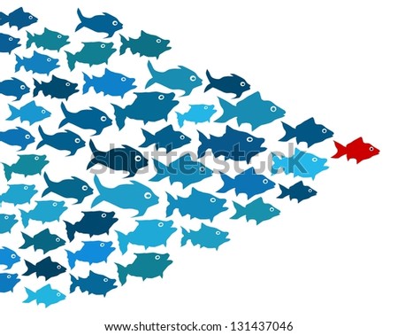 Fishes in group leadership concept