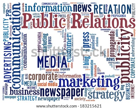 Public Relations in word collage