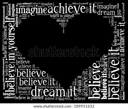 Believe in word collage