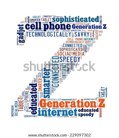 Generation Z in word collage