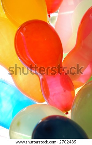 Floating balloons in backlight
