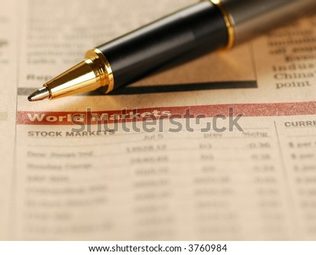 World markets report and a pen