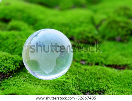 Globe on green moss