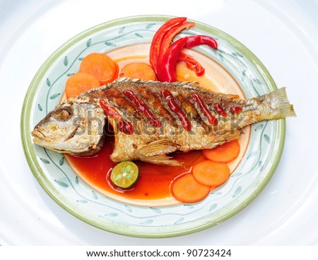 Deep fried fish in sweet sour sauce