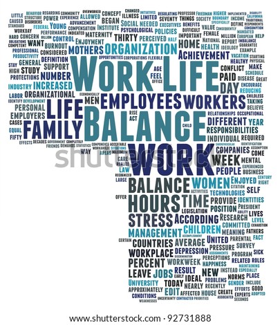 Word Collage of Work and Life Balance, space for your own text