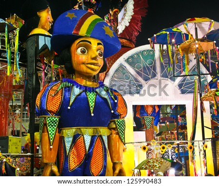 CARNIVAL RIO DE JANEIRO - FEBRUARY 19: Samba School parade float at the Sambadome February 19, 2012 in Rio de Janeiro, Brazil. The Rio Carnival is the biggest carnival in the world.