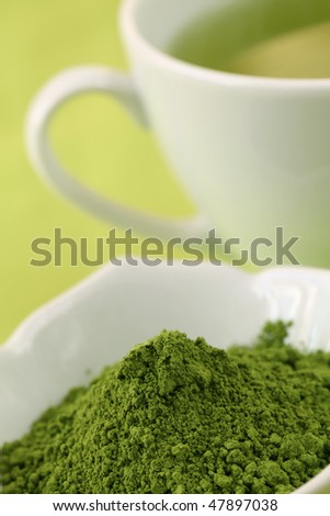 Japanese Matcha green tea powder and green tea