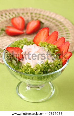 Salmon cocktail with strawberries