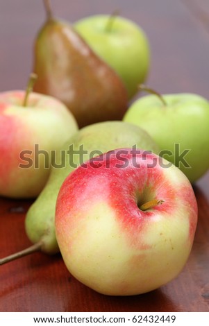 Fresh organic apples and pears