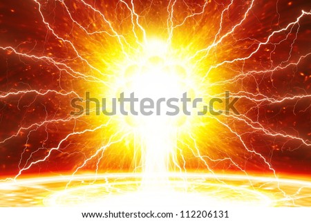 Abstract scientific background - illustration of big explosion