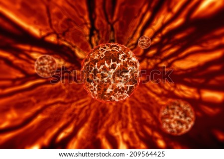High magnification abstract image of dangerous virus in blood, ebola virus