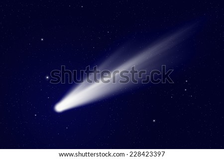 Scientific background - comet in deep space, stars in space