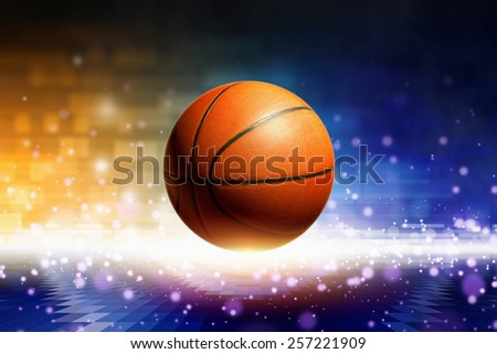 Abstract sports background - basketball, glittering flash of light
