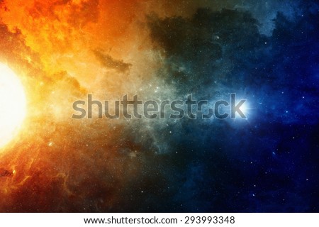 Scientific background, big red star, nebula in deep space, glowing mysterious universe. Elements of this image furnished by NASA nasa.gov