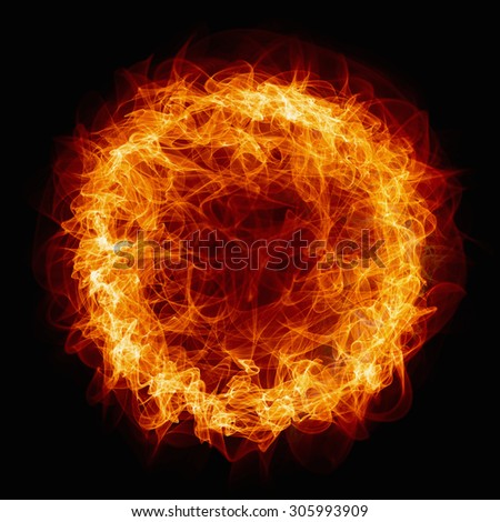 Abstract  background - burning circle, ring of fire