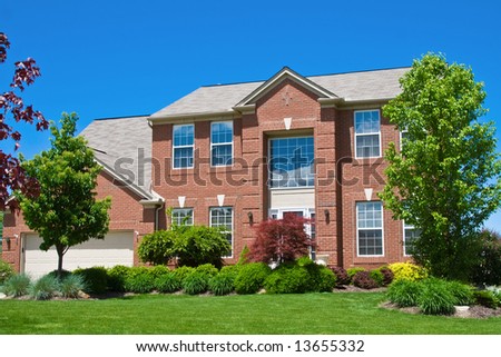 Brick house suburbs Ohio, USA