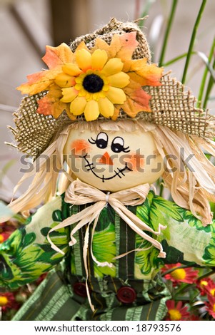 A cute fall scarecrow decoration.