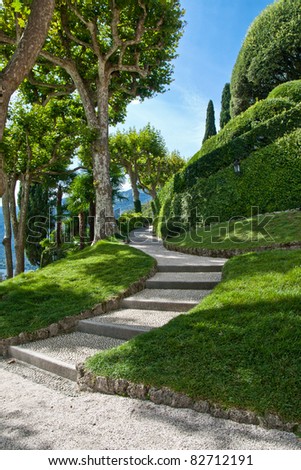 Villa Balbianello, Lake Como Italy. This villa features in a scene from Star Wars Episode II - Attack of the clones, set in the land of Naboo