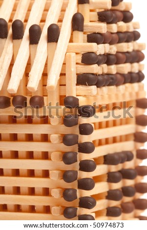 Macro of house side made from matches