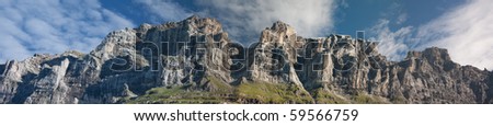 Panorama of green swiss mountains