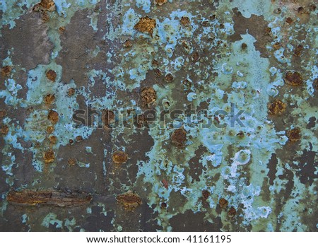 painted surface oxidized by the passage of time