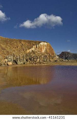 open pit mine with contaminated water