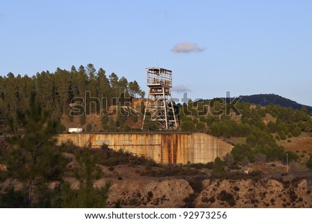 winch of an old copper mine shaft in Riotinto, Spain