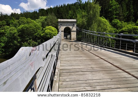Ancient chain bridge - the oldest bridge in Czech Republic