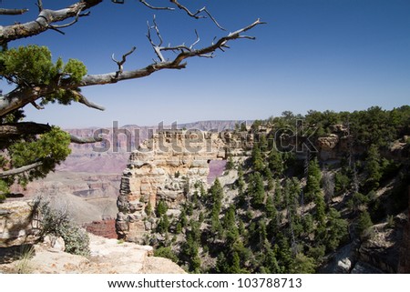 View of Point Royal on the North Rim, showing the spectacular Angel\'s Window arch formation