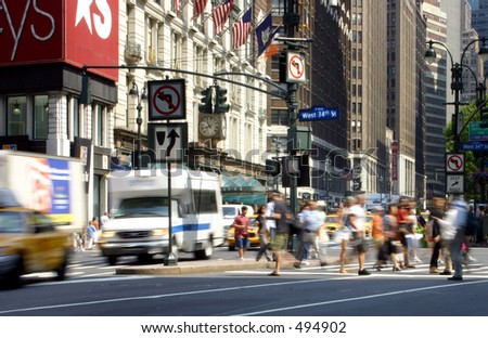 new york city street scene. New York city street scene