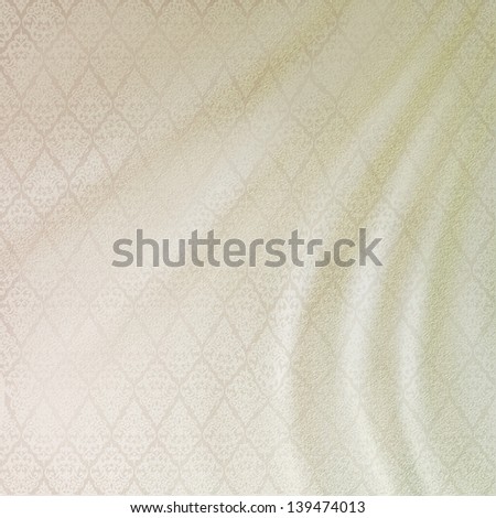 Abstract Wedding Fabric Silk Background with seamless antique lace textile pattern, wave drapery, in shades of pastel colors. Can be used for wedding, greeting, invitation design