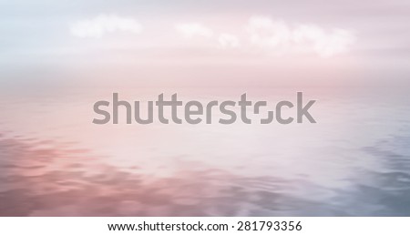 Water vector background in the morning mist. Sea or ocean landscape