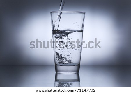 glas of water  filled with water