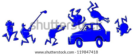 Action movie with stunts and car