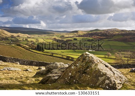 Wharfe Dale viewed from Norber Erratics in Yorkshire Dales