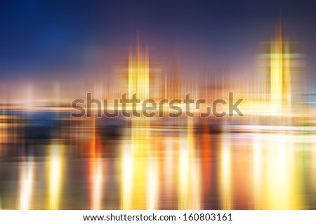 Abstract city skyline blur background impressionism