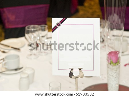 stock photo Wedding breakfast table setting with blank copy space for your 