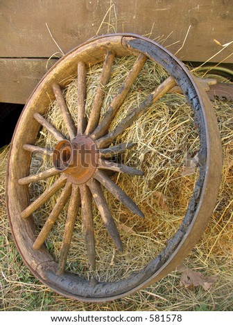 Broken Stagecoach Wheel, Portrait View