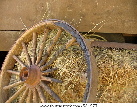 Broken Stagecoach Wheel, Landscape View (Offset)