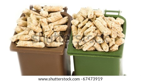 renewable energy, wood pellet in container