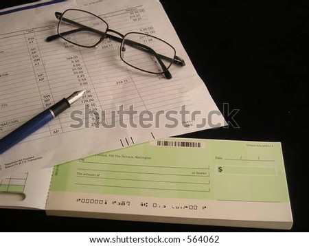 bank statement and chequebook