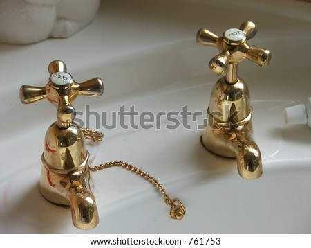 Bathroom Faucet on Gold Bathroom Faucets Stock Photo 761753   Shutterstock