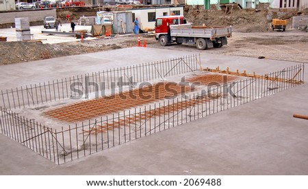 concrete slab at construction site