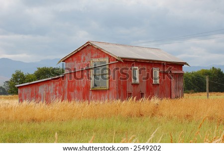 Old sheep-shearing shed on farm