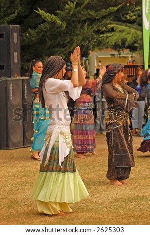 Egyptian dancers at Waitangi Treaty day-New Zealand national holiday