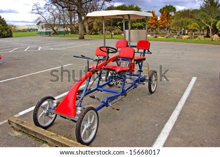 unique transportation-a cycle for four persons